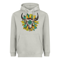 Moon Dust boho bullskull with sunflower and gemstone Heavyweight Hoodie - Artiststas