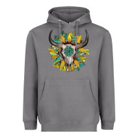 Storm boho bullskull with sunflower and gemstone Heavyweight Hoodie - Artiststas