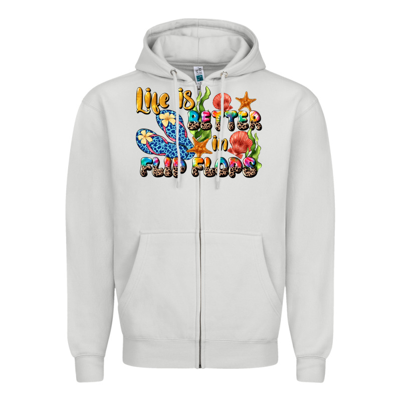 Life Is Better In Flip Flops Summer Zipper Hoodie by JahusDesignShop | Teevron
