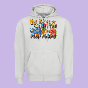 Life Is Better In Flip Flops Summer Zipper Hoodie Designed By Jahusdesignshop