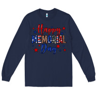 Navy Happy memorial day Long Sleeve Tee - Neo Western
