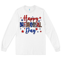 White Happy memorial day Long Sleeve Tee - Neo Western