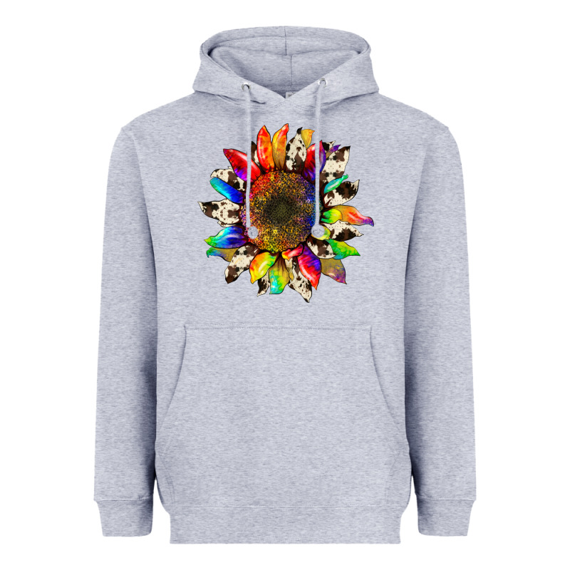 Tie Dye Sunflower With Cowhide Heavyweight Hoodie by Artiststas | Teevron