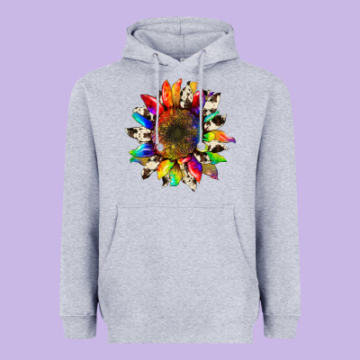 Tie Dye Sunflower With Cowhide Heavyweight Hoodie Designed By Artiststas