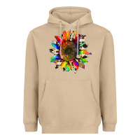 Mushroom tie dye sunflower with cowhide Heavyweight Hoodie - Artiststas