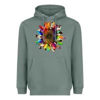 Sage tie dye sunflower with cowhide Heavyweight Hoodie - Artiststas