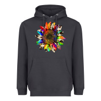 Smoke tie dye sunflower with cowhide Heavyweight Hoodie - Artiststas