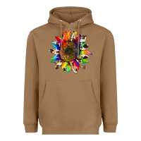 Toasted Coconut tie dye sunflower with cowhide Heavyweight Hoodie - Artiststas