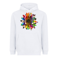 White tie dye sunflower with cowhide Heavyweight Hoodie - Artiststas
