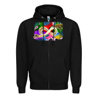 Black infinity symbol autism Zipper Hoodie - JahusDesignShop