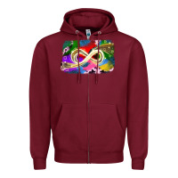 Burgundy infinity symbol autism Zipper Hoodie - JahusDesignShop