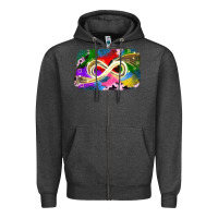 Charcoal Heather infinity symbol autism Zipper Hoodie - JahusDesignShop