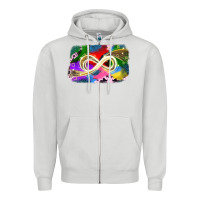 Dove Grey infinity symbol autism Zipper Hoodie - JahusDesignShop