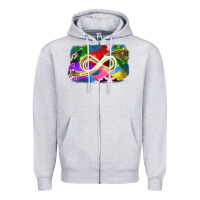 Heather Grey infinity symbol autism Zipper Hoodie - JahusDesignShop
