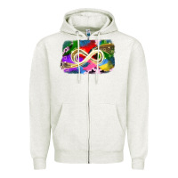 Oatmeal Heather infinity symbol autism Zipper Hoodie - JahusDesignShop