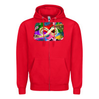 Red infinity symbol autism Zipper Hoodie - JahusDesignShop