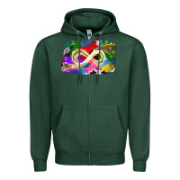Sports Green infinity symbol autism Zipper Hoodie - JahusDesignShop