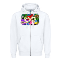 White infinity symbol autism Zipper Hoodie - JahusDesignShop