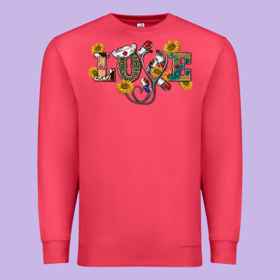 Western Love Nurse Premium Sweatshirt Designed By Barkaloodesign