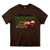 Chocolate Brown Santa's Favorite Truck Driver Heavy Core Tee - LillyAllenDesigns
