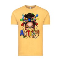 Vintage Mustard autism mom afro messy bun (1) Vintage Tee - texasbilliewilder