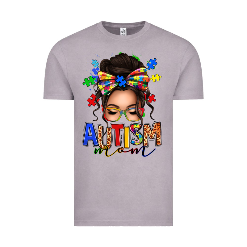 Autism Mom Afro Messy Bun (1) Vintage Tee by texasbilliewilder | Teevron