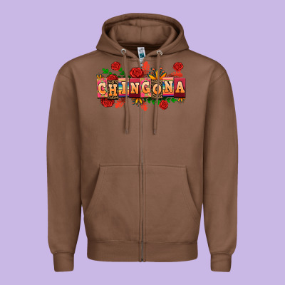 Chingona Zipper Hoodie Designed By Adodesignshop