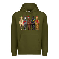 Army Green horses with christmas Premium Hoodie - MaliasSmallBusiness