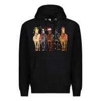 Black horses with christmas Premium Hoodie - MaliasSmallBusiness