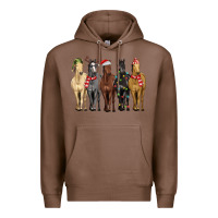 Chestnut horses with christmas Premium Hoodie - MaliasSmallBusiness