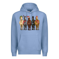 Colony Blue horses with christmas Premium Hoodie - MaliasSmallBusiness