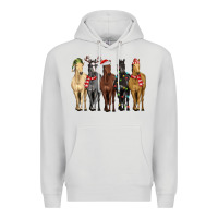 Dove Grey horses with christmas Premium Hoodie - MaliasSmallBusiness