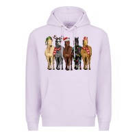 Lilac horses with christmas Premium Hoodie - MaliasSmallBusiness
