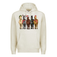 Oatmeal Heather horses with christmas Premium Hoodie - MaliasSmallBusiness