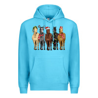 Ocean Blue horses with christmas Premium Hoodie - MaliasSmallBusiness