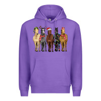 Purple horses with christmas Premium Hoodie - MaliasSmallBusiness