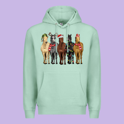 Horses With Christmas Premium Hoodie Designed By Maliassmallbusiness
