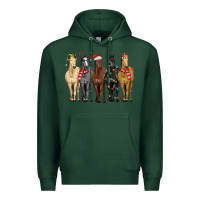 Sports Green horses with christmas Premium Hoodie - MaliasSmallBusiness