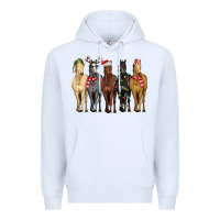 White horses with christmas Premium Hoodie - MaliasSmallBusiness