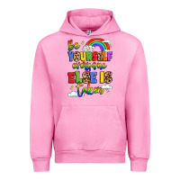 Fuchsia Pink be yourself everyone else in taken Urban Hoodie - LillyAllenDesigns
