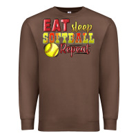 Chestnut Eat Sleep Softball Repeat Premium Sweatshirt - LillyAllenDesigns