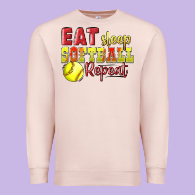 Eat Sleep Softball Repeat Premium Sweatshirt Designed By Lillyallendesigns