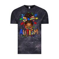 Cloud Black autism mom afro messy bun Vintage Tee - texasbilliewilder