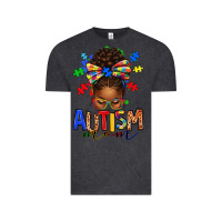 Vintage Black autism mom afro messy bun Vintage Tee - texasbilliewilder