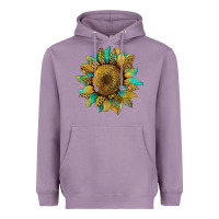 Lavender sunflower with leopard and turquoise Heavyweight Hoodie - Artiststas