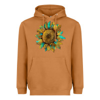 Meerkat sunflower with leopard and turquoise Heavyweight Hoodie - Artiststas