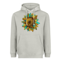Moon Dust sunflower with leopard and turquoise Heavyweight Hoodie - Artiststas