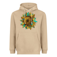 Mushroom sunflower with leopard and turquoise Heavyweight Hoodie - Artiststas