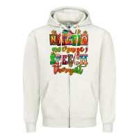 Oatmeal Heather nacho average speech therapist Zipper Hoodie - AdoDesignShop