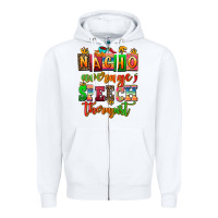 White nacho average speech therapist Zipper Hoodie - AdoDesignShop